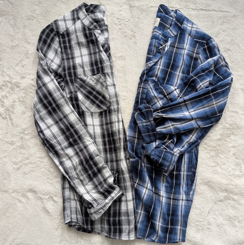 LOT OF 2 Plaid Weatherproof Tops